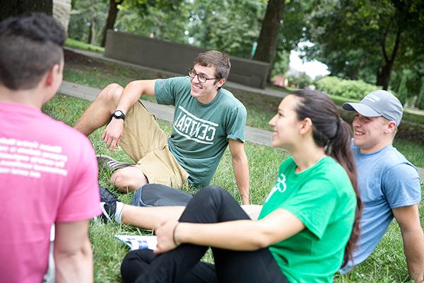 Students on the quad